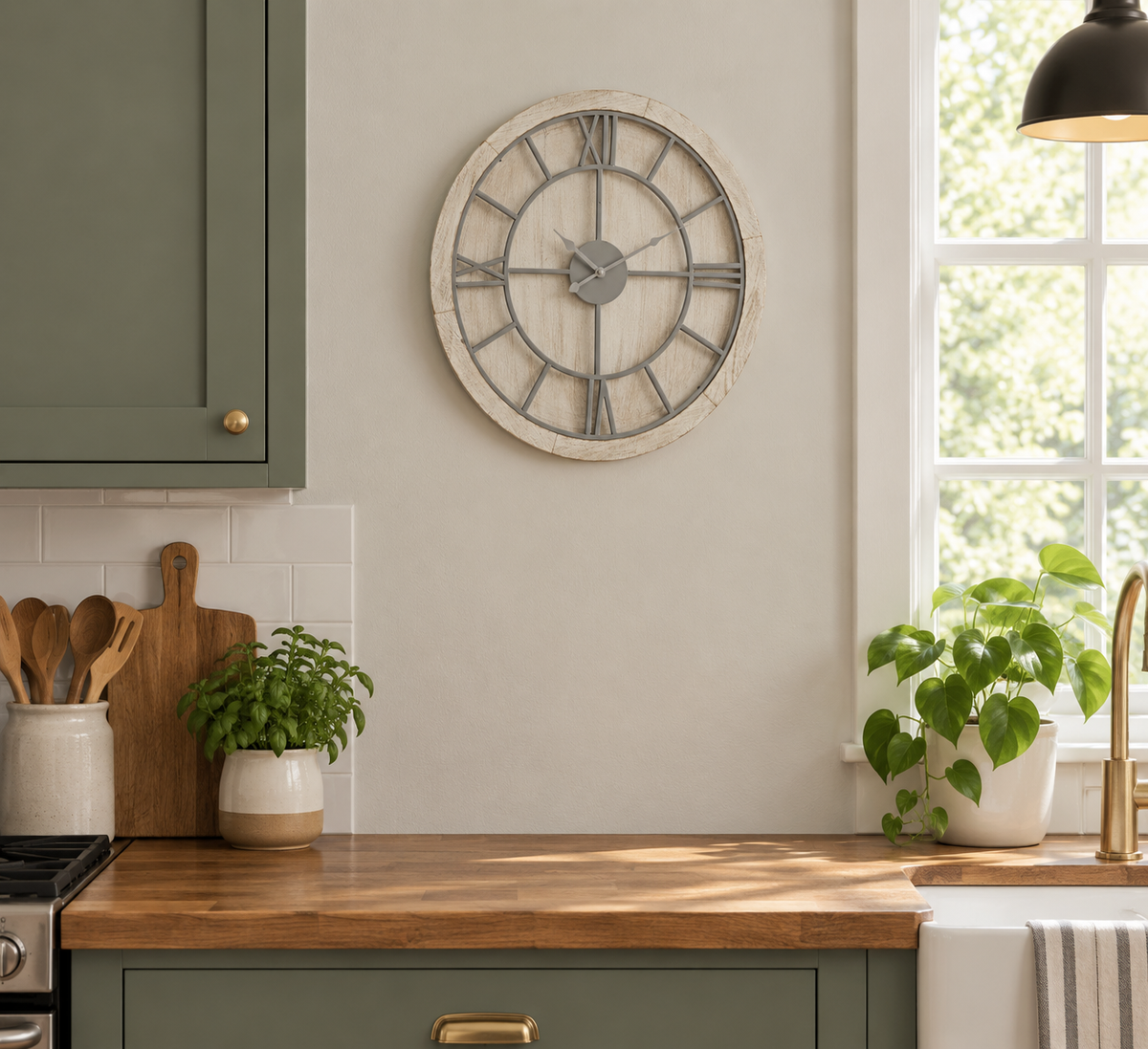 Williston White Wall Clock