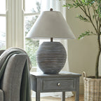 Saturn Table Lamp With Linen Shade