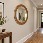 Beaumonde Home Churchill Tan Genuine Leather Wall Mirror