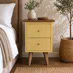 Yellow Hand Painted Bedside Table