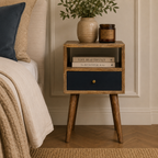 Mini Navy Blue Hand Painted Bedside Table