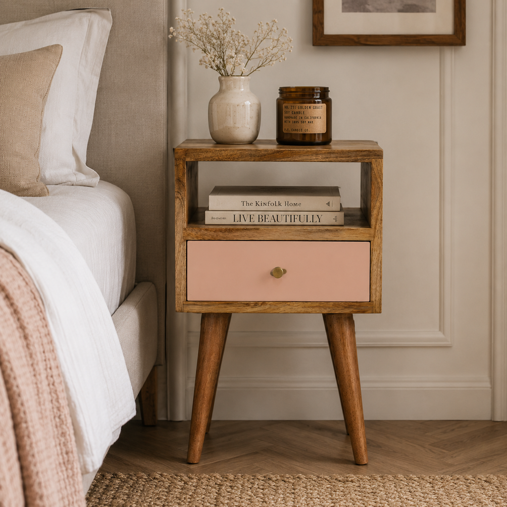 Mini Blush Hand Painted Bedside Table