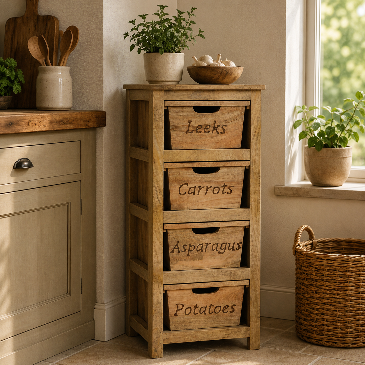 Carved Kitchen Cabinet