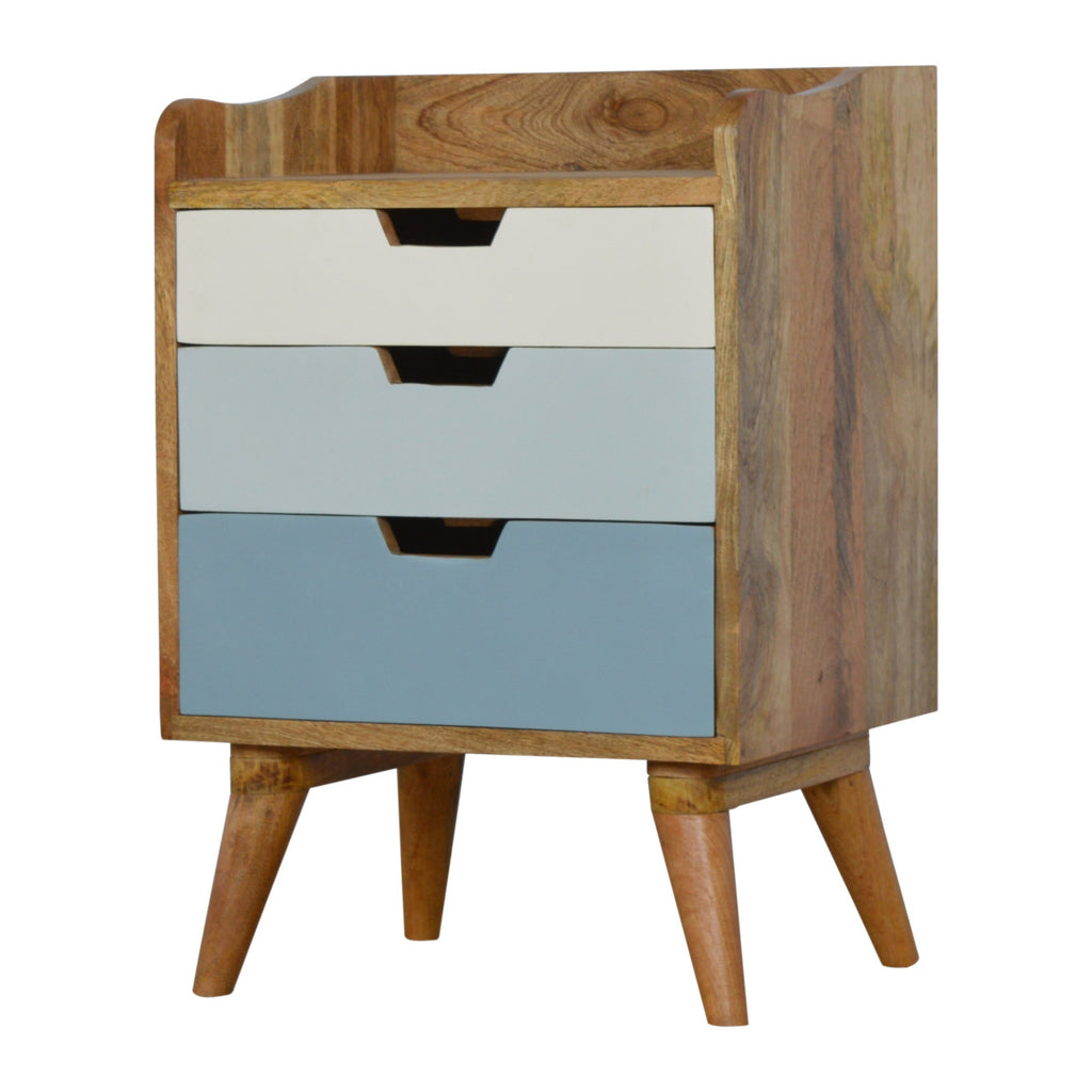 Blue and White Gradient Bedside Table
