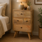 Nordic Style 4 Drawer Multi Bedside table