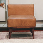 Tan Buffalo Backrest Footstool