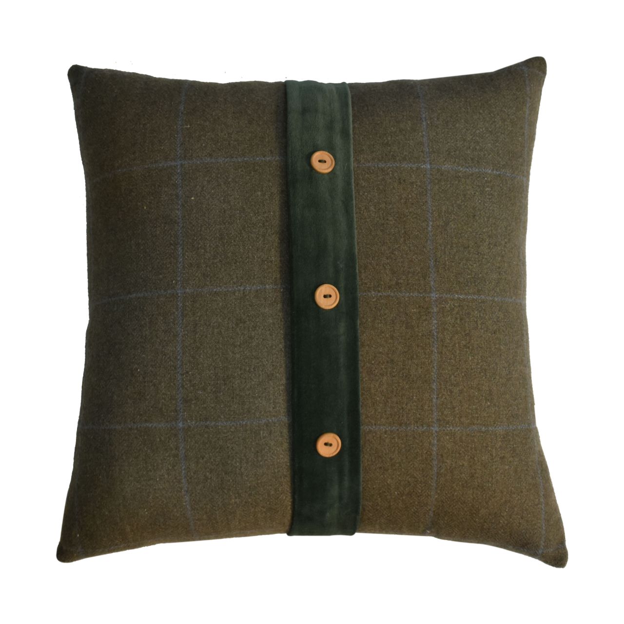Quinn Cushion Set of 2 – Green Olive Tartan & Green Velvet