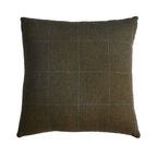 Quinn Cushion Green Olive Tartan & Green Velvet - Set Of 2