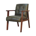 Buffalo Leather Chair In Olive Or Brown