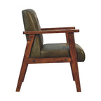 Buffalo Leather Chair In Olive Or Brown
