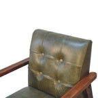 Buffalo Leather Chair In Olive Or Brown