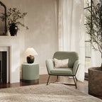 HO+ME Charles Armchair In Sage Velvet And Matte Black