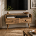 Mini Curved Oak-ish Media Unit