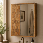 Pineapple Carved Mirror Cabinet