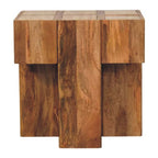Travertine Block Side Table
