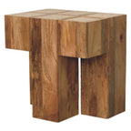 Travertine Block Side Table
