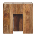 Travertine Block Side Table