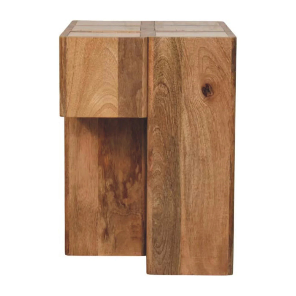 Travertine Block Side Table