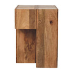 Travertine Block Side Table