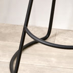 Pacific Lifestyle Mikkel Vintage Brown Leather and Black Metal Bar Stool