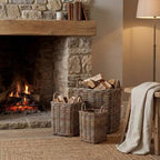 Set of 3 Kubu Rattan Square Storage Baskets