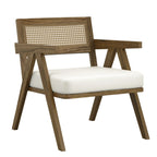HO+ME Arizona Accent Chair In Smoked Wood And Ecru