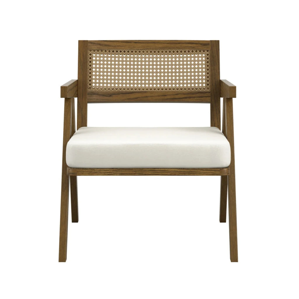 HO+ME Arizona Accent Chair In Smoked Wood And Ecru