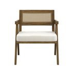 HO+ME Arizona Accent Chair In Smoked Wood And Ecru