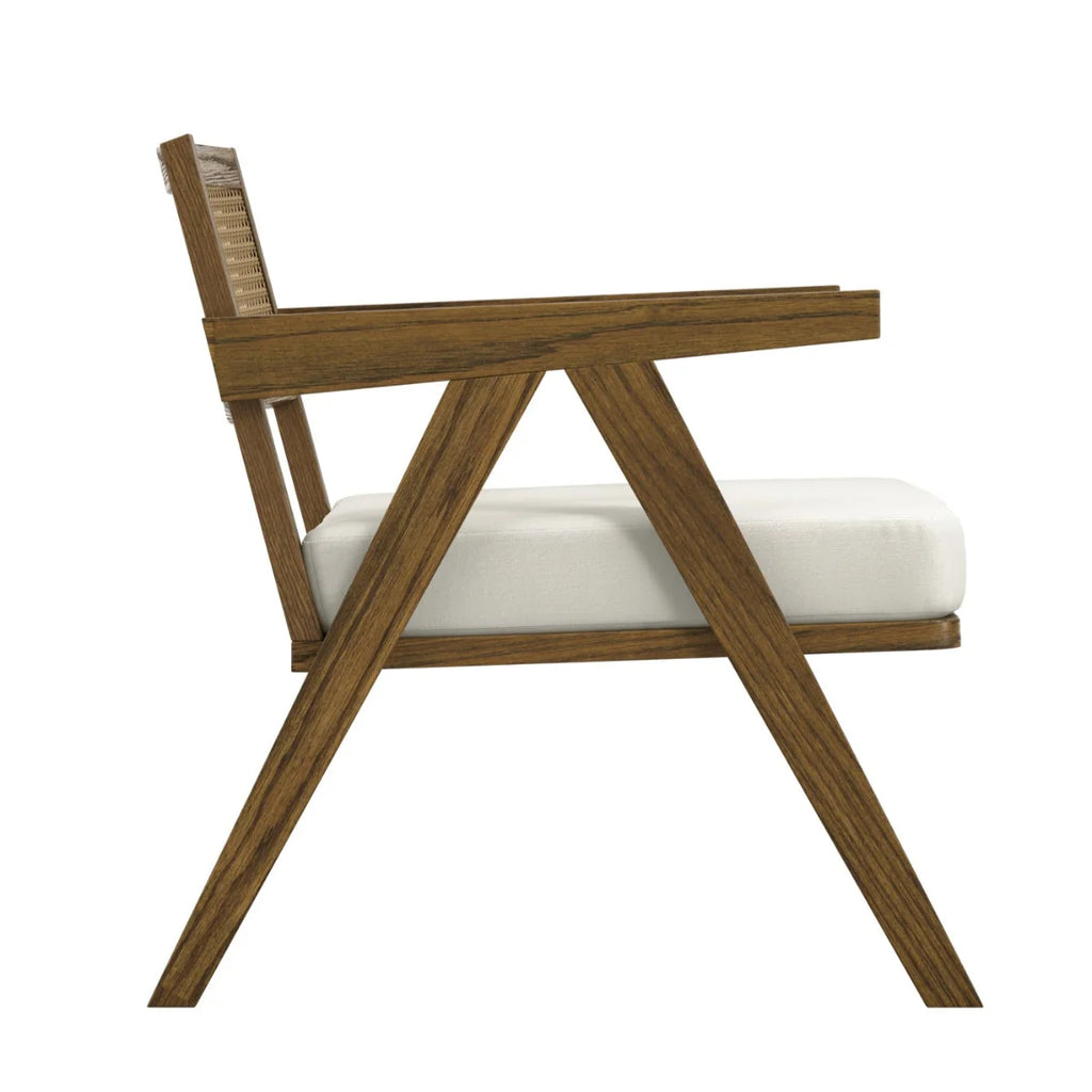 HO+ME Arizona Accent Chair In Smoked Wood And Ecru