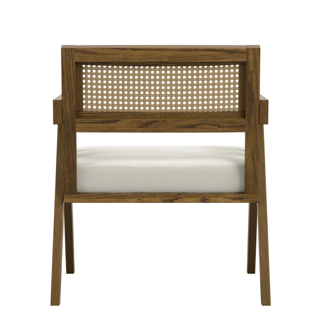 HO+ME Arizona Accent Chair In Smoked Wood And Ecru