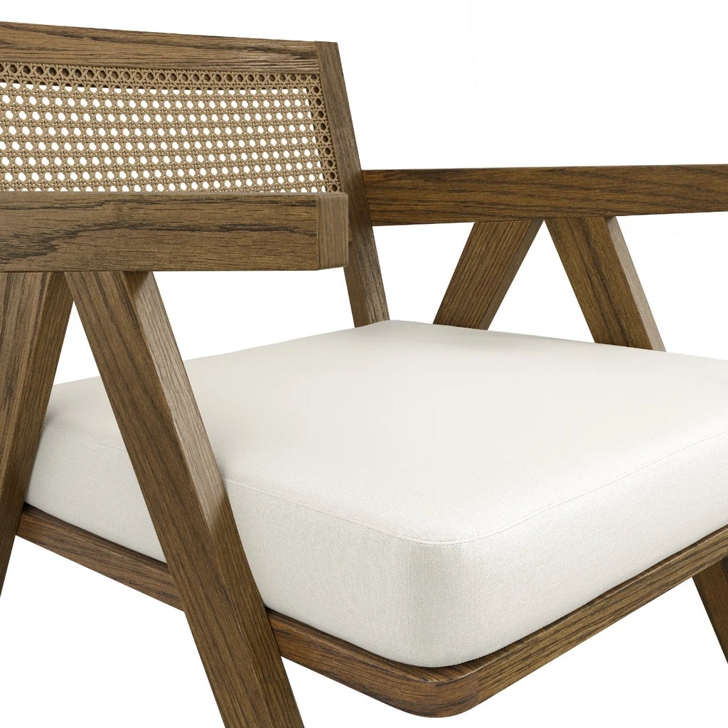 HO+ME Arizona Accent Chair In Smoked Wood And Ecru