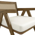 HO+ME Arizona Accent Chair In Smoked Wood And Ecru