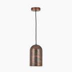 Pacific Lifestyle Mason Copper Effect Tall Domed Metal Pendant  light