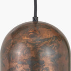 Pacific Lifestyle Mason Copper Effect Tall Domed Metal Pendant  light