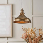 Pacific Lifestyle Ellis Antique Brass Café Metal Pendant light