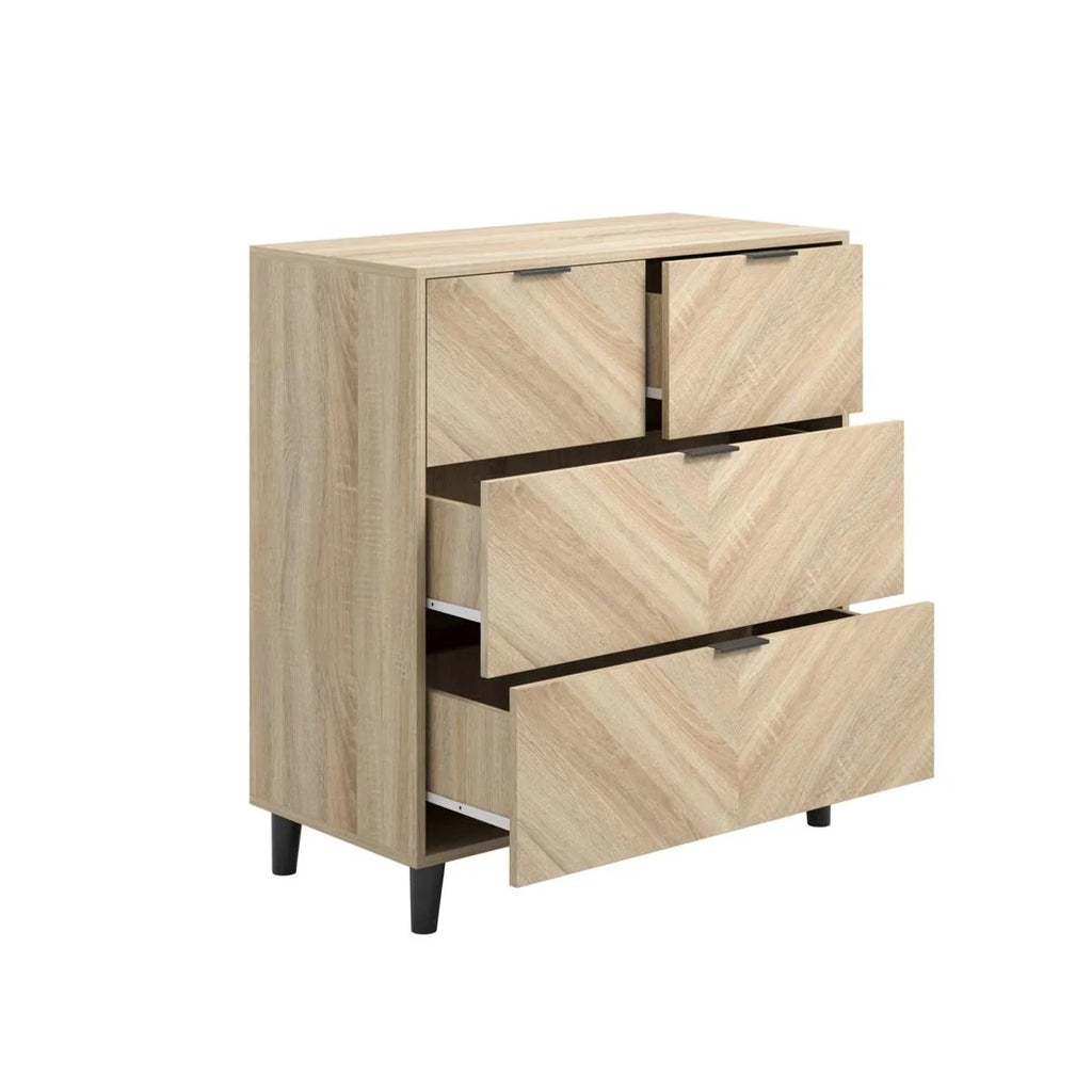 HO+ME Stockholm 4 Drawer Chest in Chevron