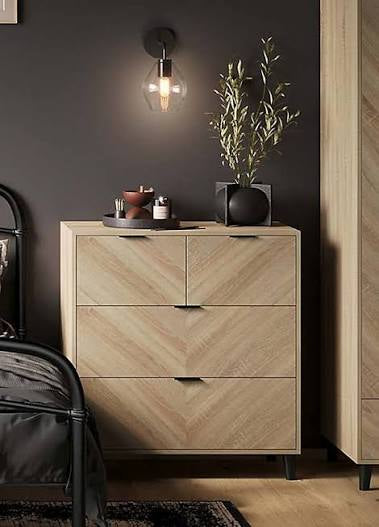 HO+ME Stockholm 4 Drawer Chest in Chevron
