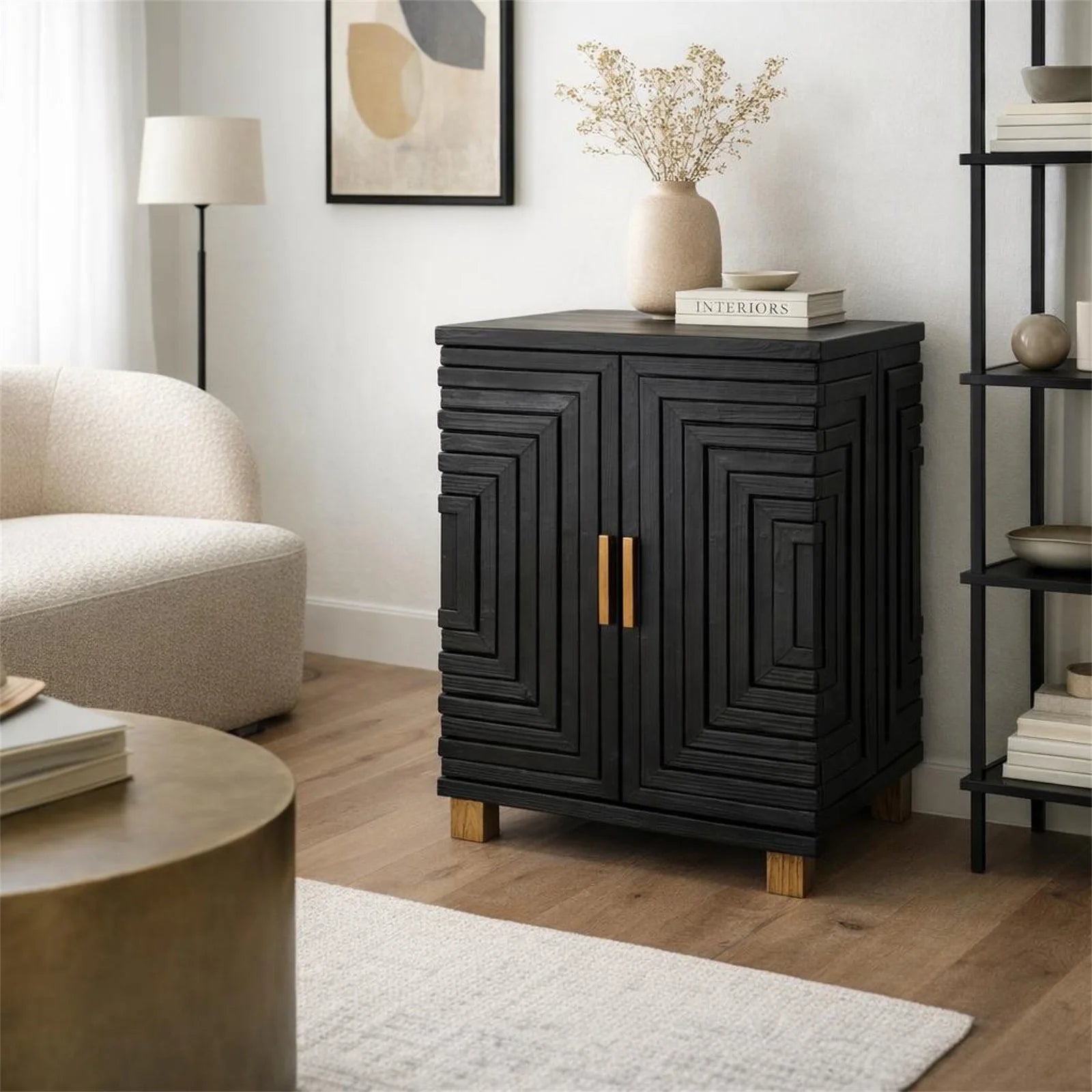 Lennox Black 2 Door Side Cupboard