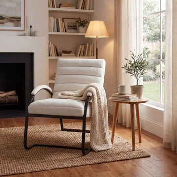 Boucle Ribbed Ark Chair