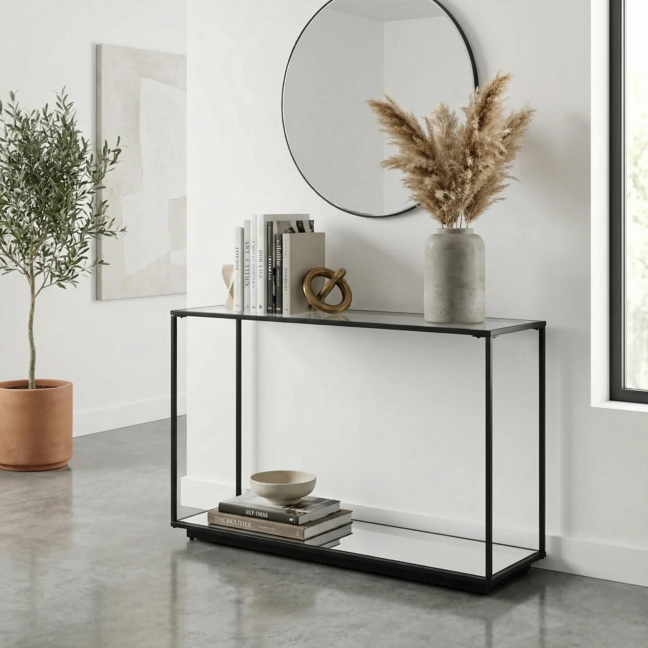 Lennox Black Framed Console Table