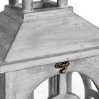 Set Of Three Wooden Lanterns With Archway Design