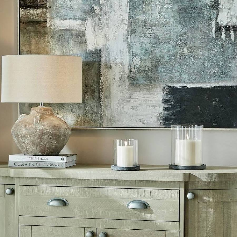 Amalfi Grey Large Hurricane Lantern