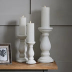 Matt White Large Ceramic Column Candle Holder