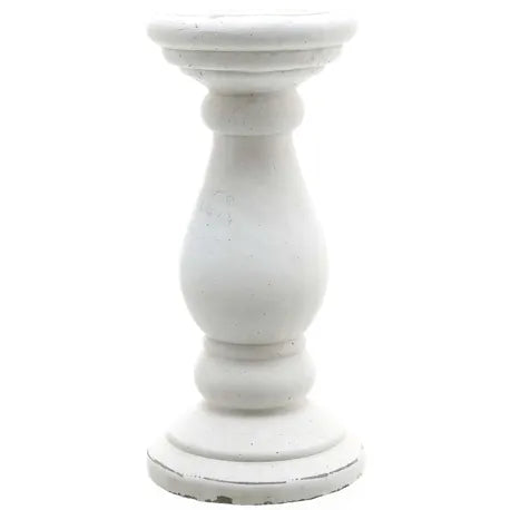 Matt White Large Ceramic Column Candle Holder