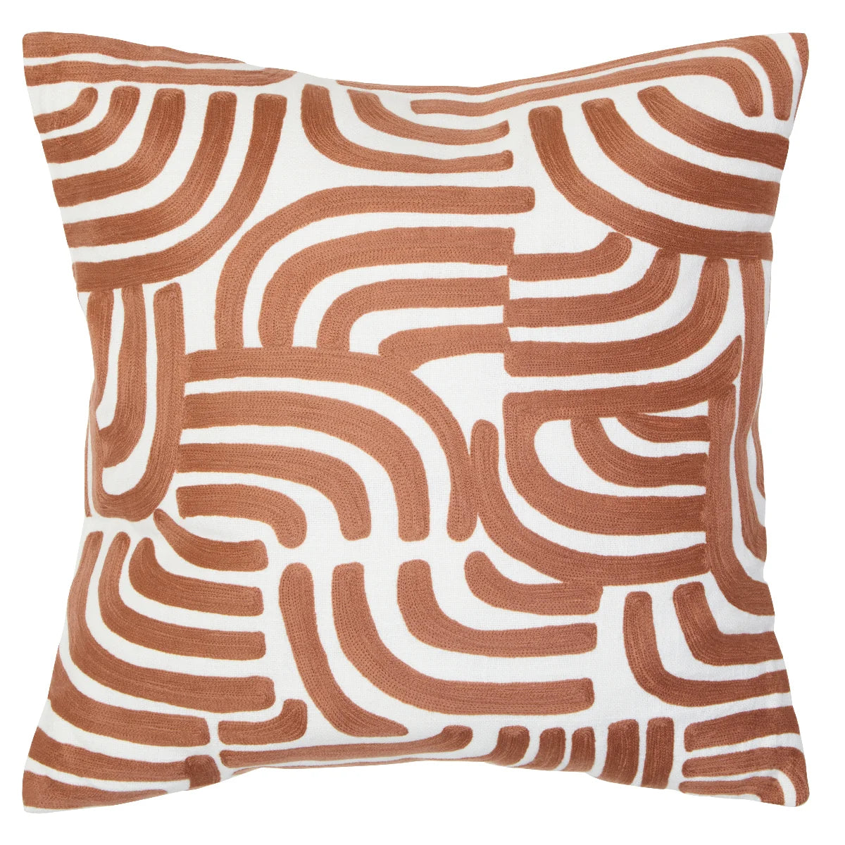 Beaumonde Home Bosie Ozella Natural And Terracotta Square Cushion