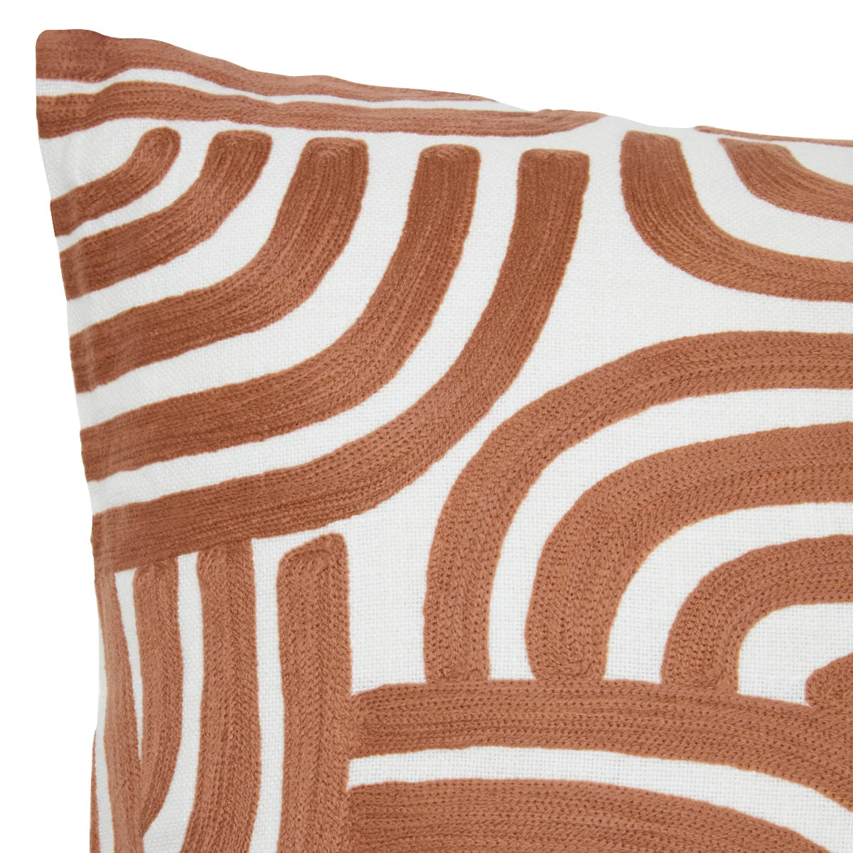 Beaumonde Home Bosie Ozella Natural And Terracotta Square Cushion