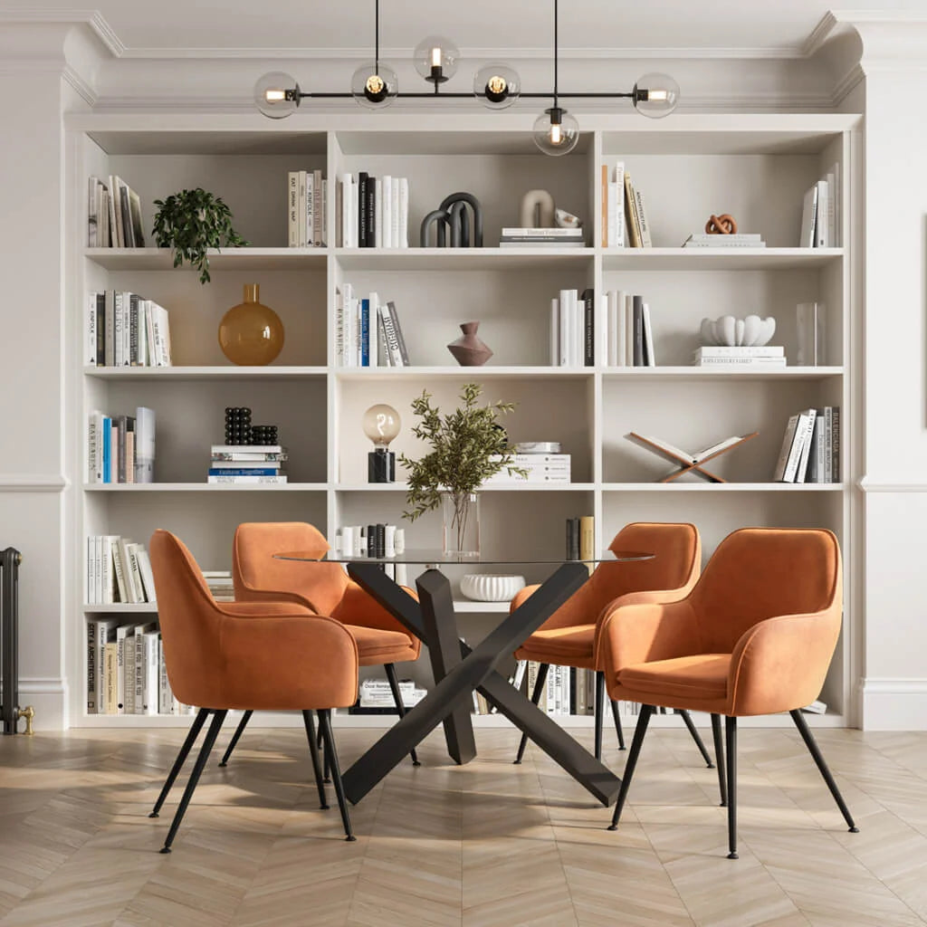 HO+ME Tara Dining Set of Two Velvet Dining Chairs