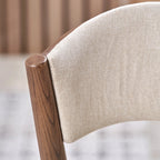 Pacific Lifestyle Alvar Natural Linen and Dark Ash Wood Curved Back Dining Chair
