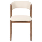 Pacific Lifestyle Alvar Natural Linen and Dark Ash Wood Curved Back Dining Chair