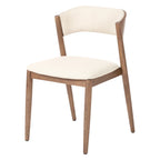 Pacific Lifestyle Alvar Natural Linen and Dark Ash Wood Curved Back Dining Chair